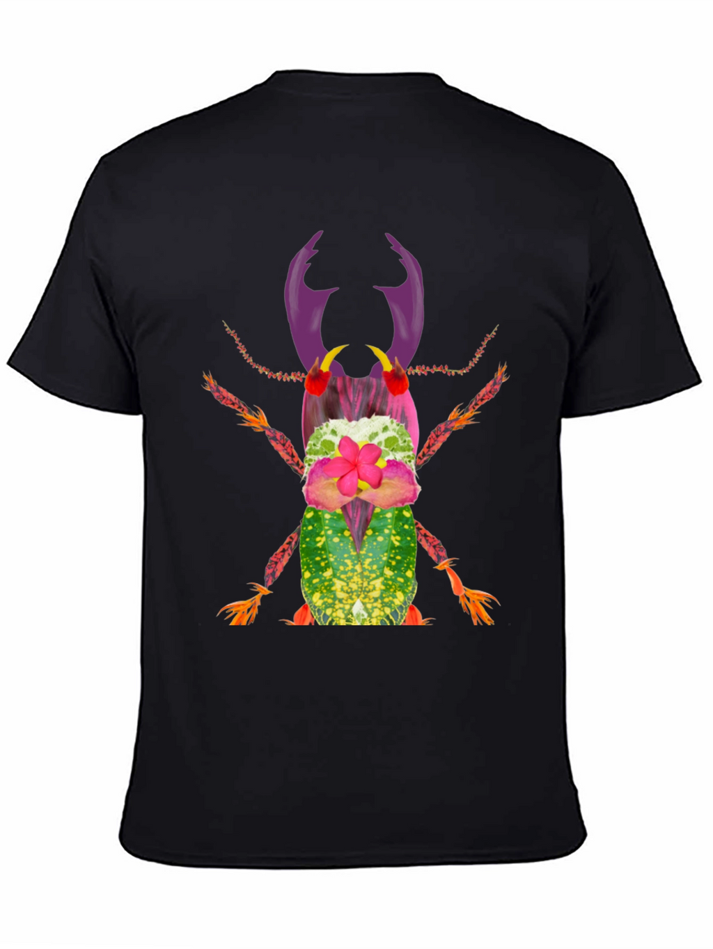 Botanical Beetle Graphic Tee - Quirky Insect Shirt