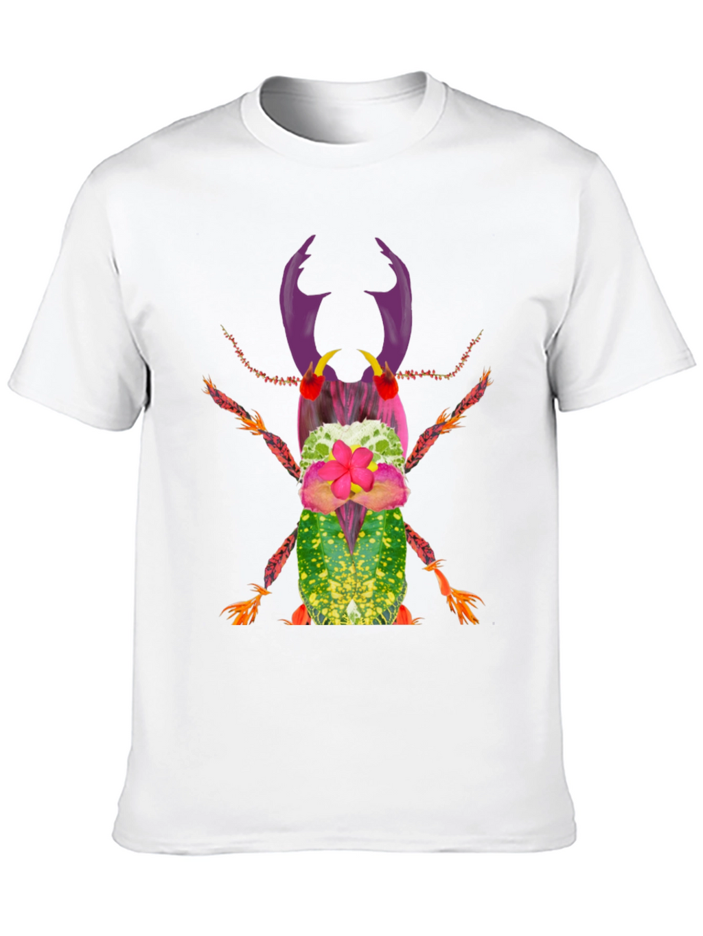 Botanical Beetle Graphic Tee - Quirky Insect Shirt