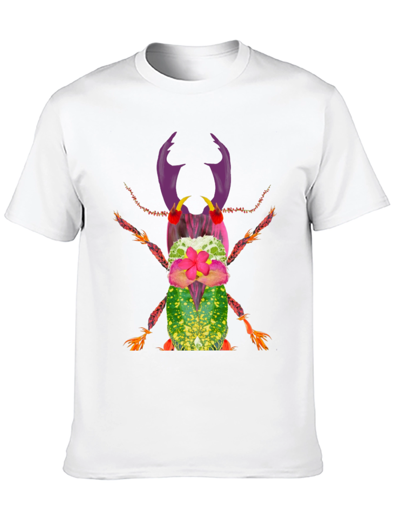 Botanical Beetle Graphic Tee - Quirky Insect Shirt