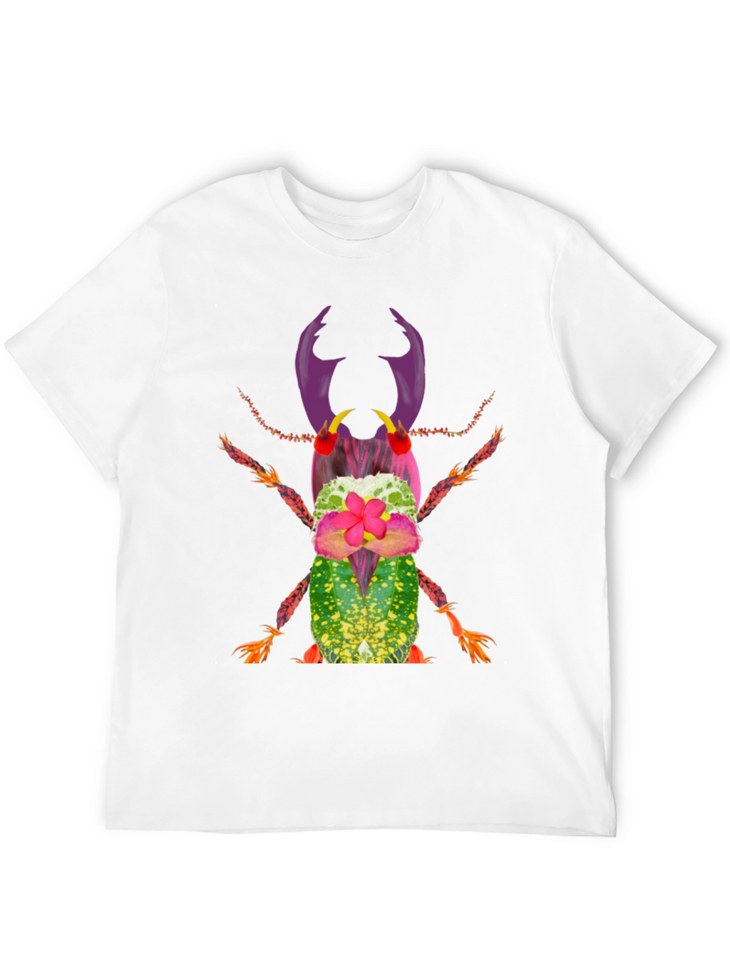 Botanical Beetle Graphic Tee - Quirky Insect Shirt