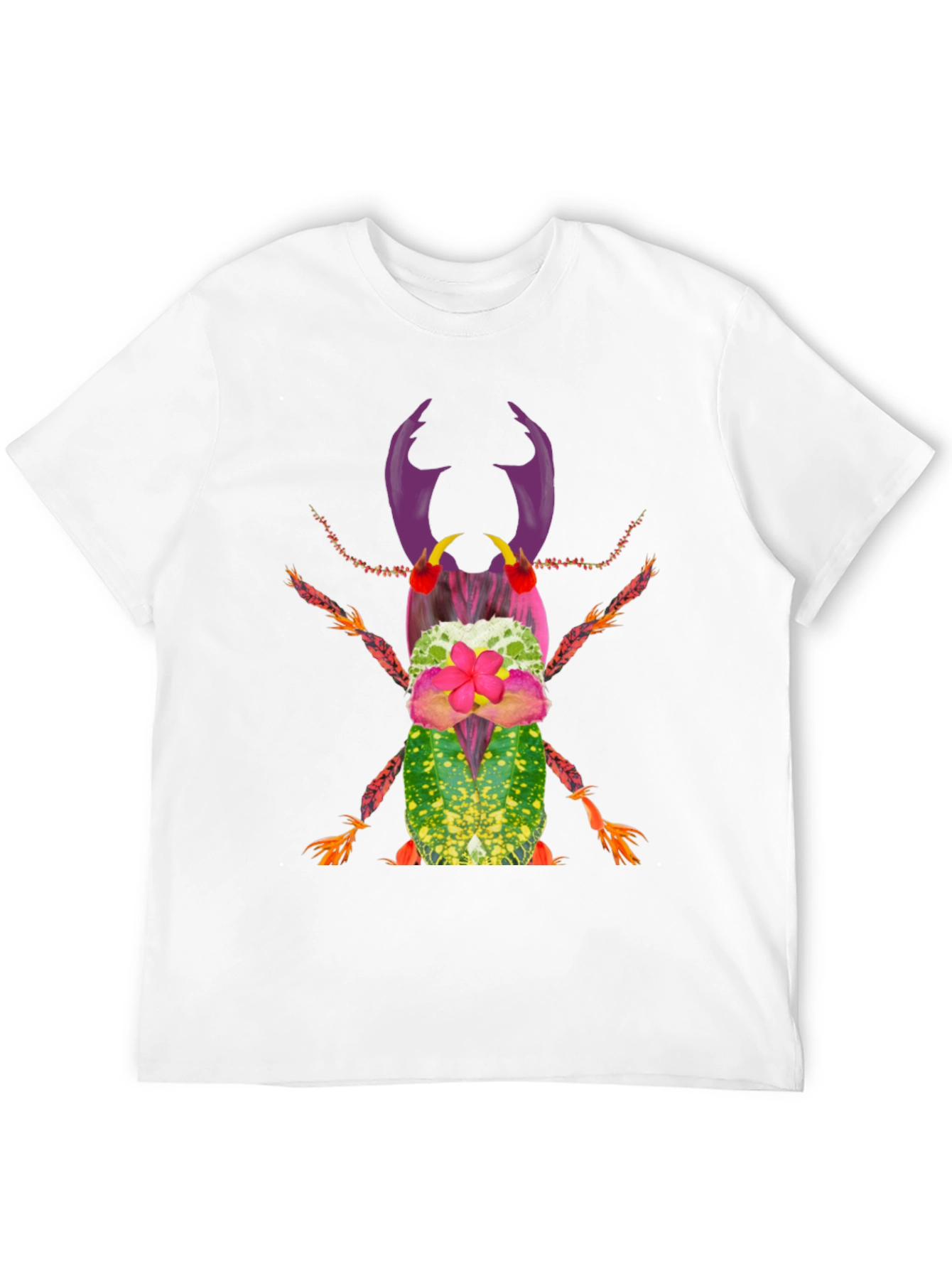 Botanical Beetle Graphic Tee - Quirky Insect Shirt