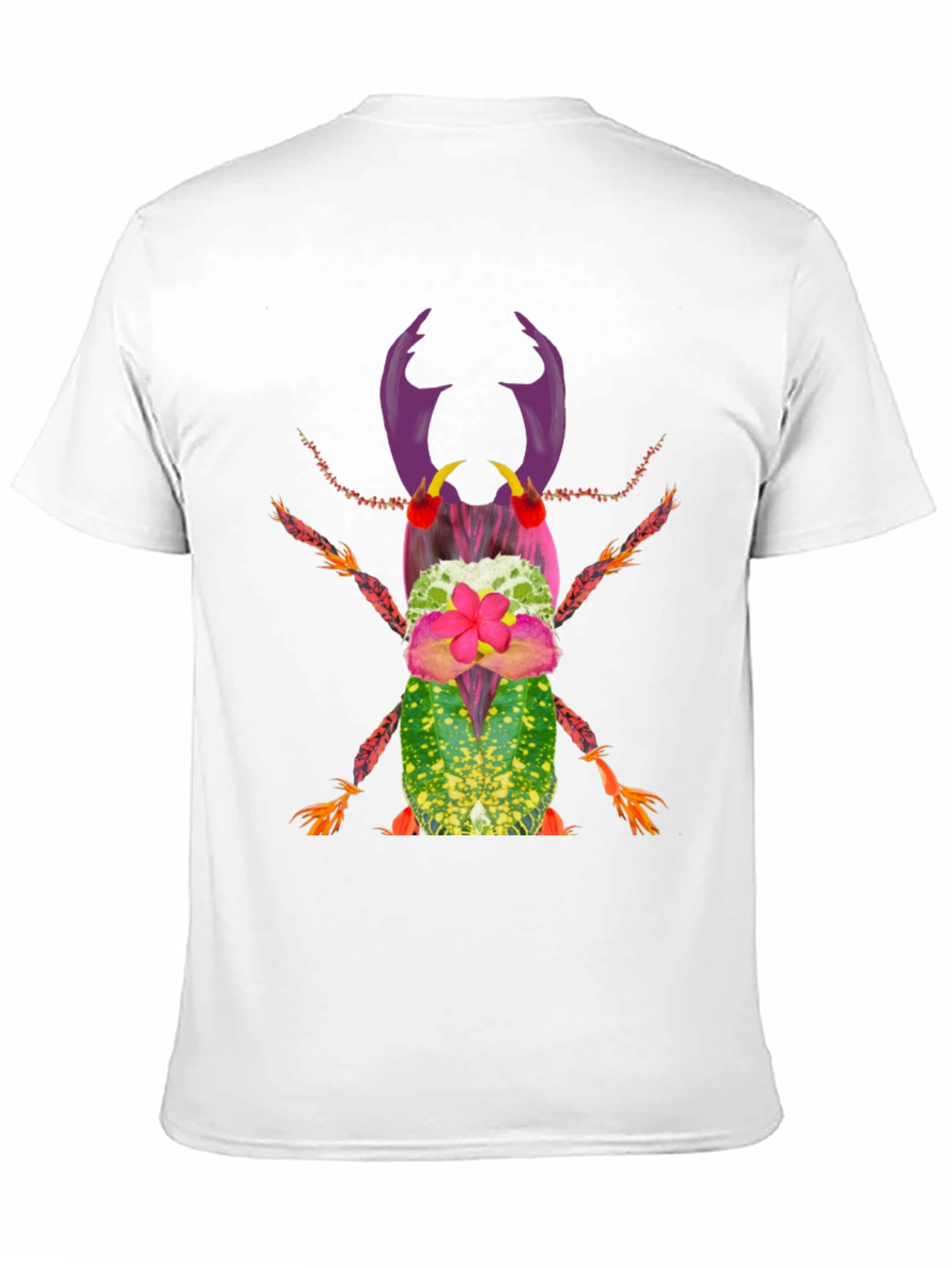 Botanical Beetle Graphic Tee - Quirky Insect Shirt