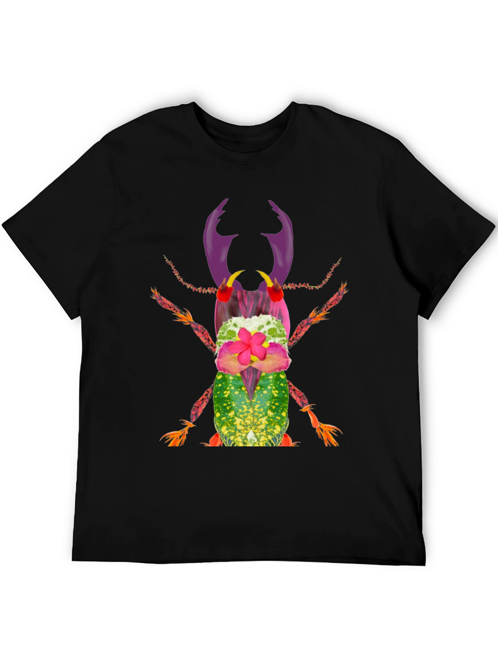 Botanical Beetle Graphic Tee - Quirky Insect Shirt