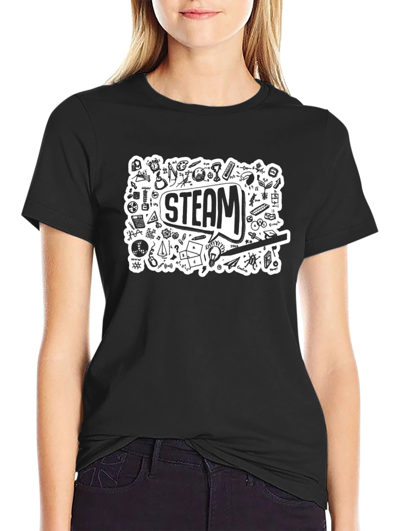 STEAM Doodle Black T-Shirt
