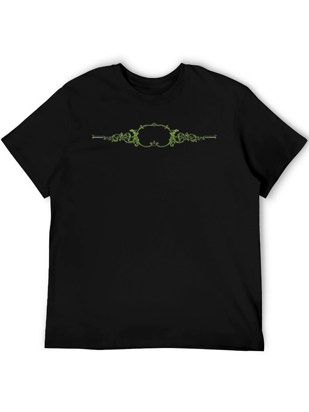 Elegant Scrollwork Tee - Black Cotton Blend
