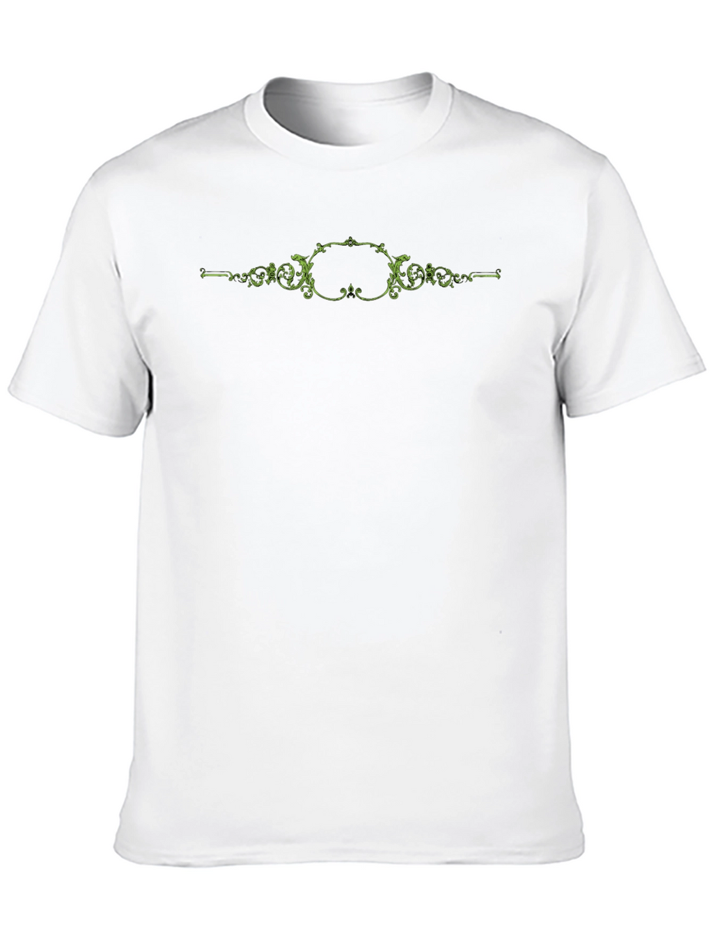 Elegant Scrollwork Tee - Black Cotton Blend