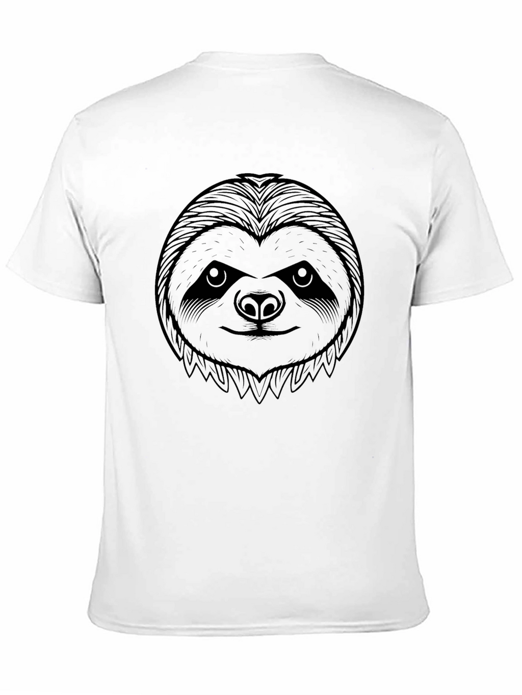 Sloth Face Graphic Print Black T-Shirt