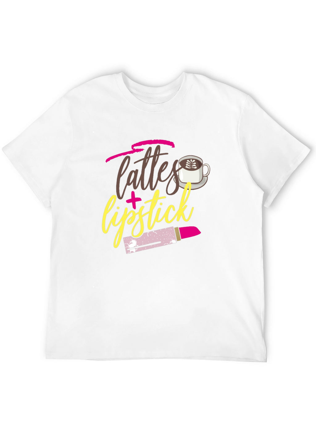 Lattes & Lipstick Graphic Tee - Coffee Lover Shirt