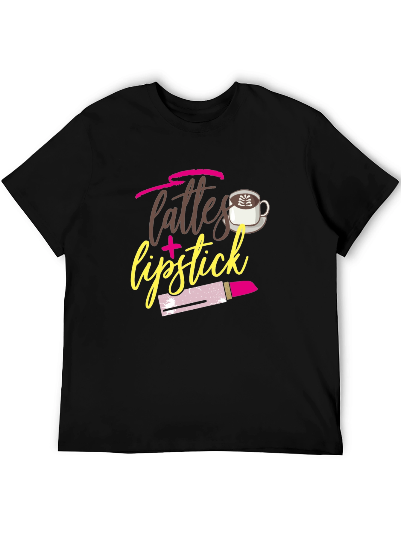 Lattes & Lipstick Graphic Tee - Coffee Lover Shirt