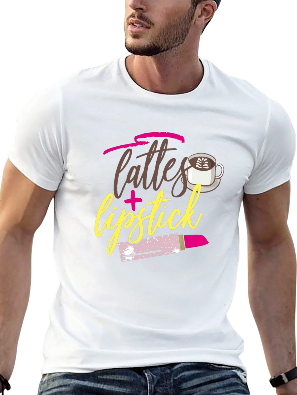 Lattes & Lipstick Graphic Tee - Coffee Lover Shirt