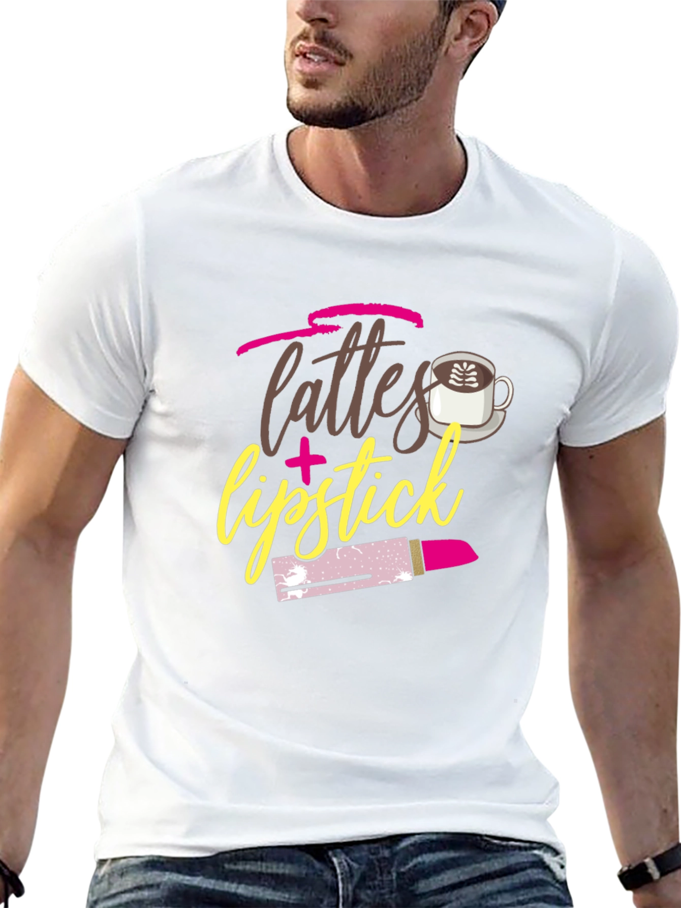 Lattes & Lipstick Graphic Tee - Coffee Lover Shirt