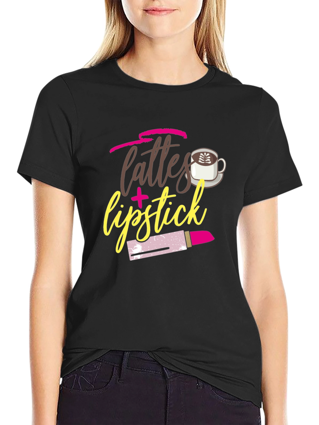 Lattes & Lipstick Graphic Tee - Coffee Lover Shirt