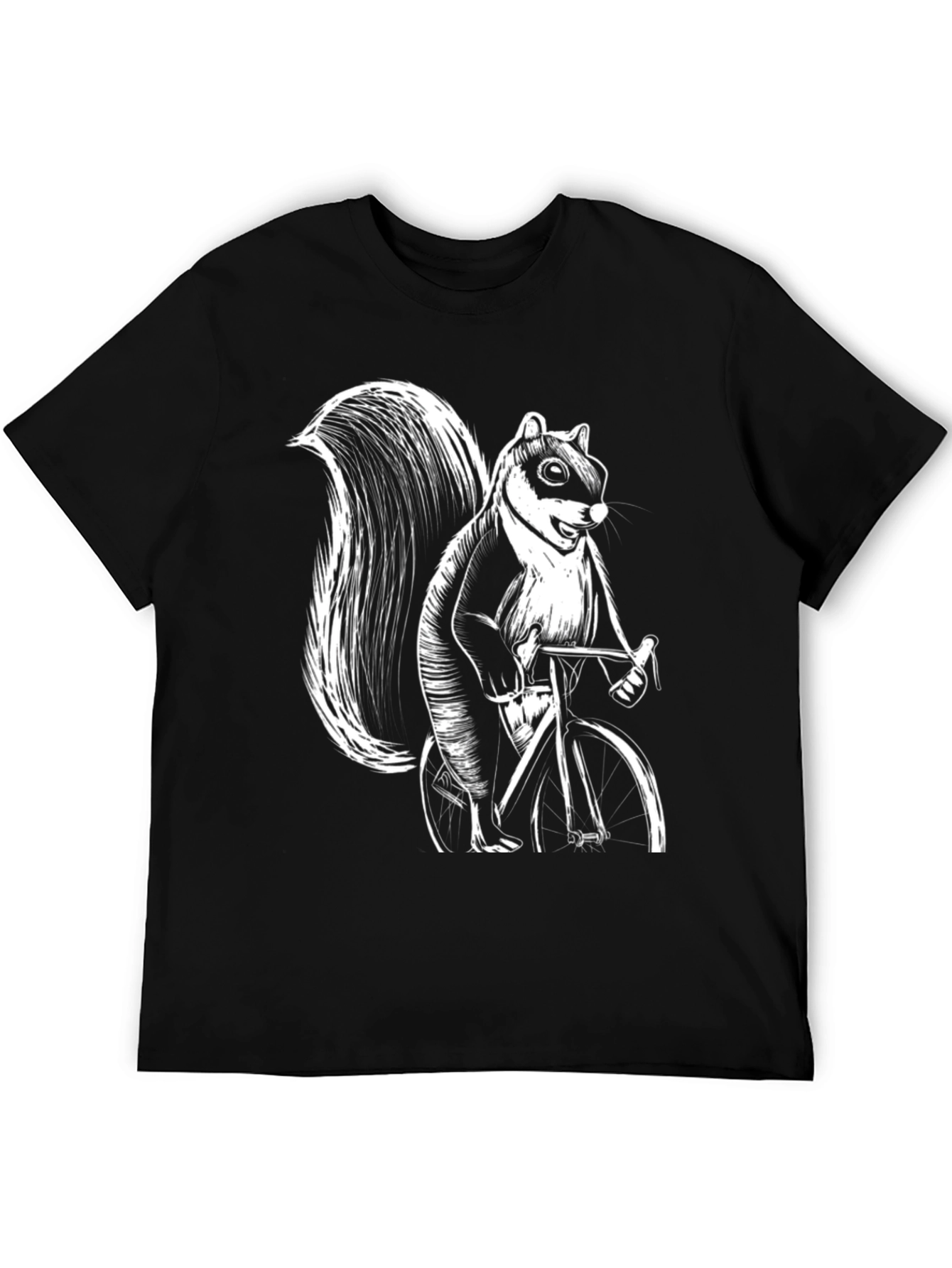 Squirrel on Bike Graphic Tee - Black