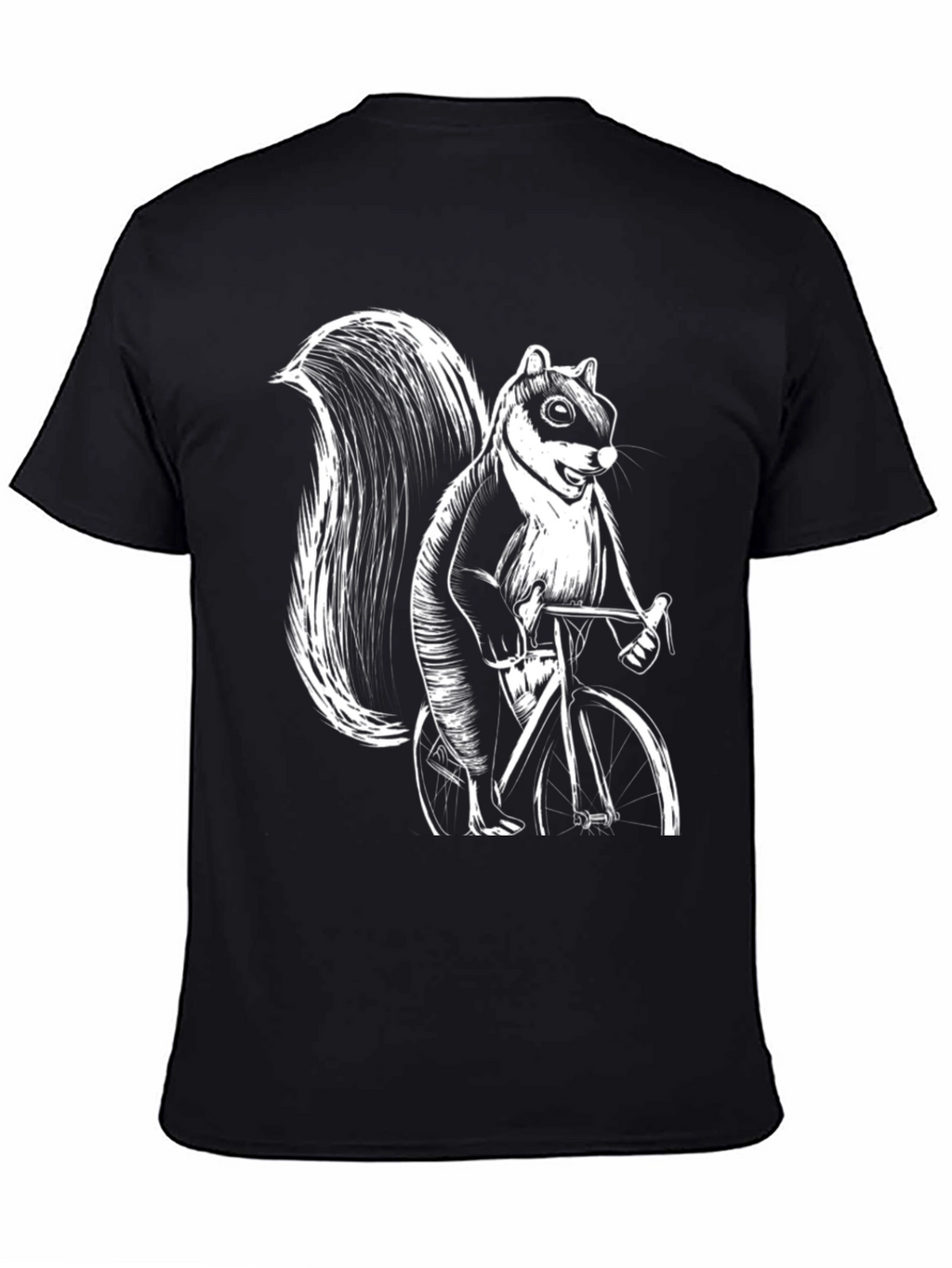 Squirrel on Bike Graphic Tee - Black