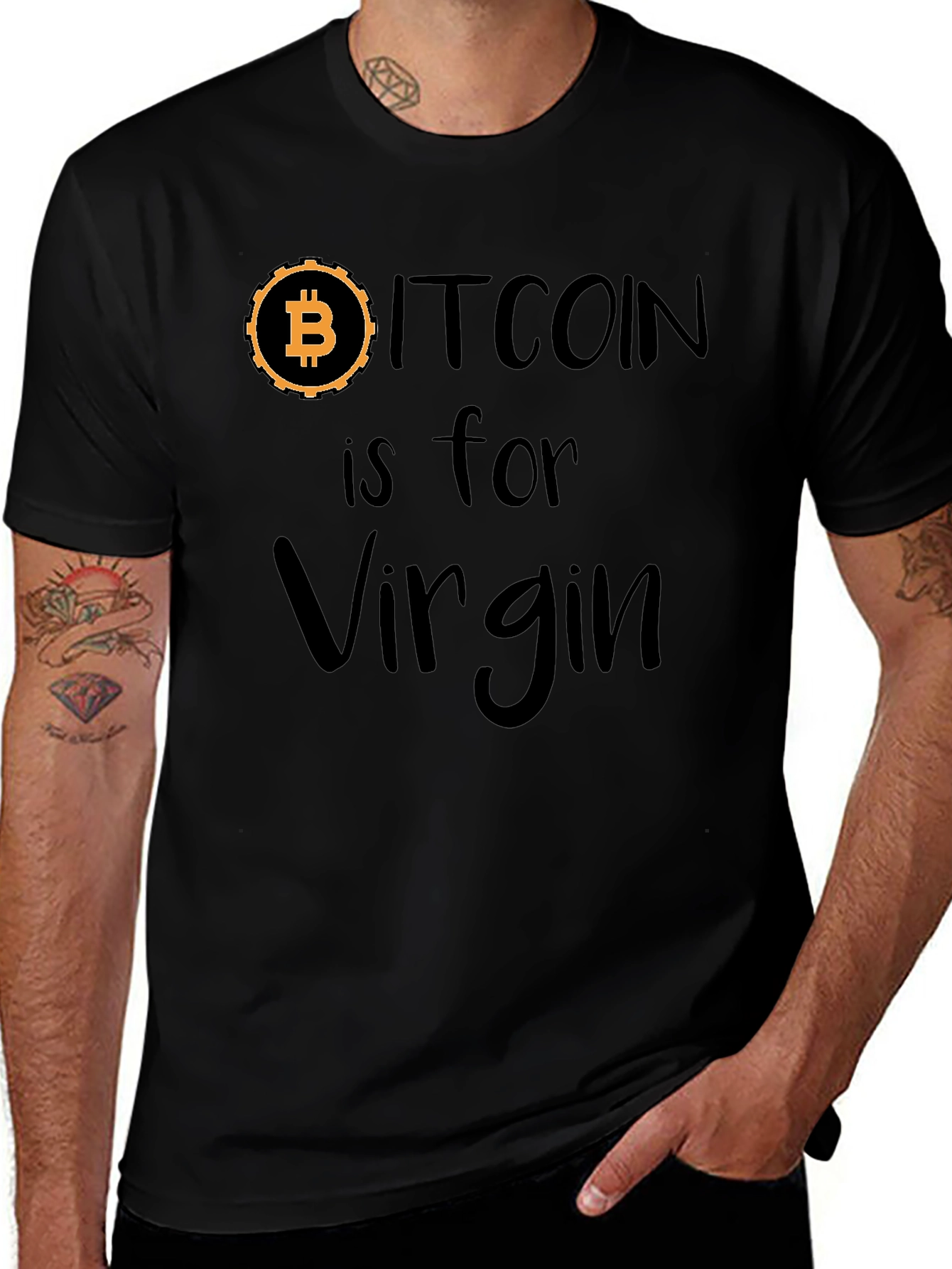 Bitcoin is for Virgin Black Graphic Tee