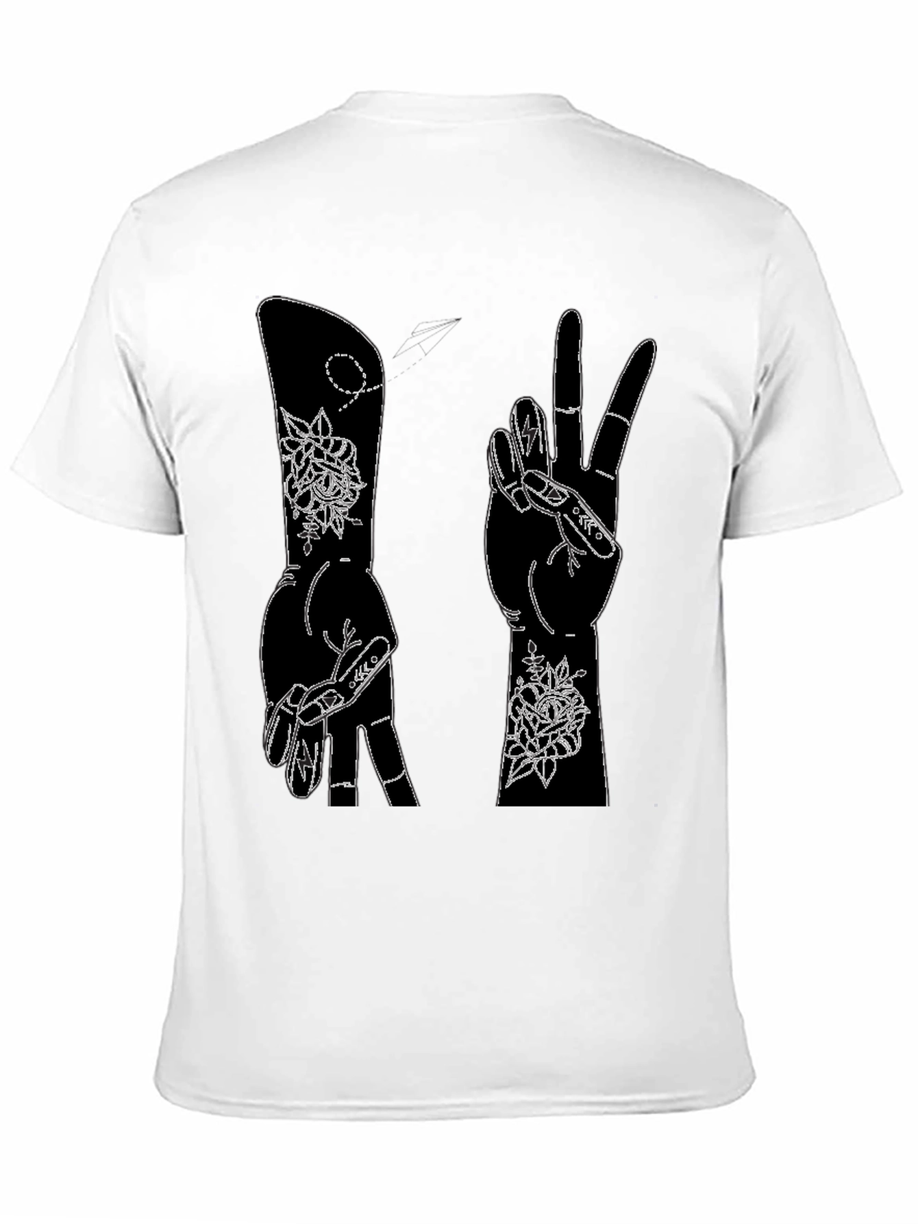 Peace Sign Hand Graphic T-Shirt - Black