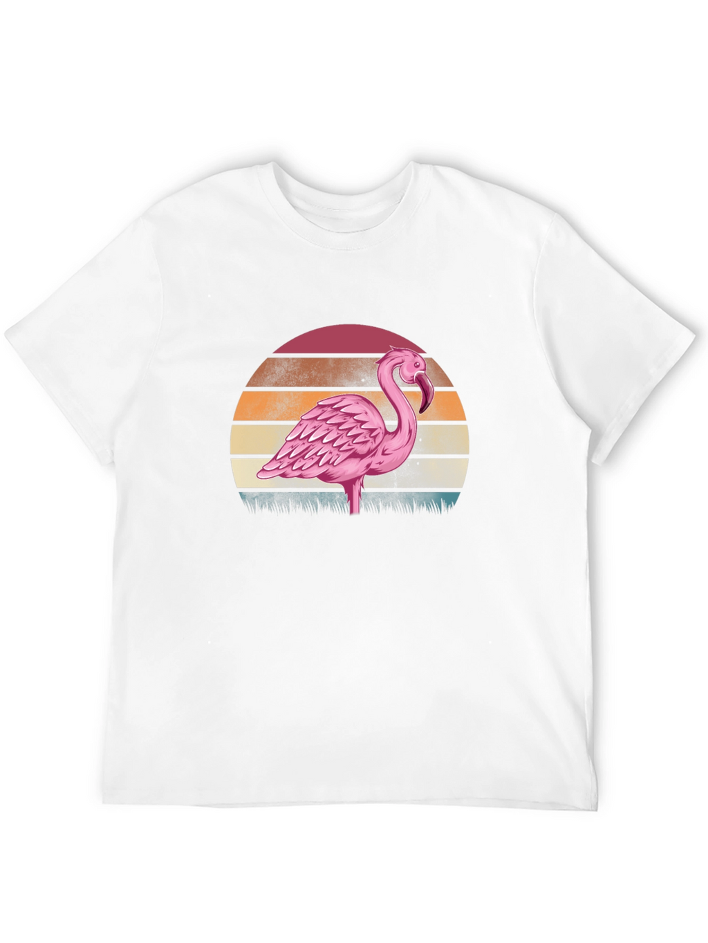 Retro Flamingo Sunset T-Shirt - Black