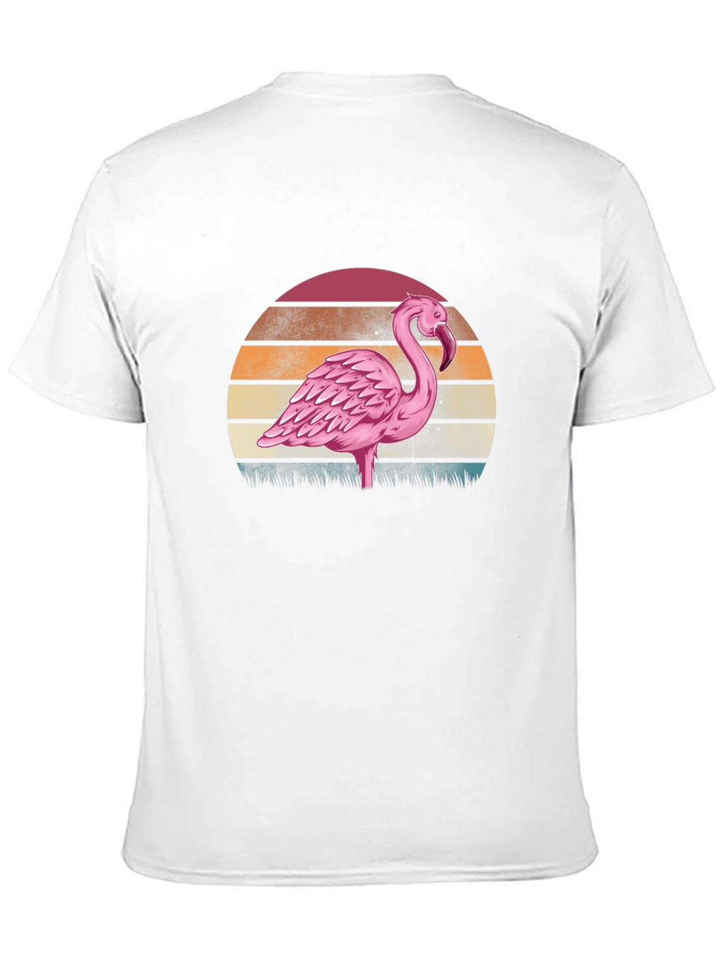 Retro Flamingo Sunset T-Shirt - Black