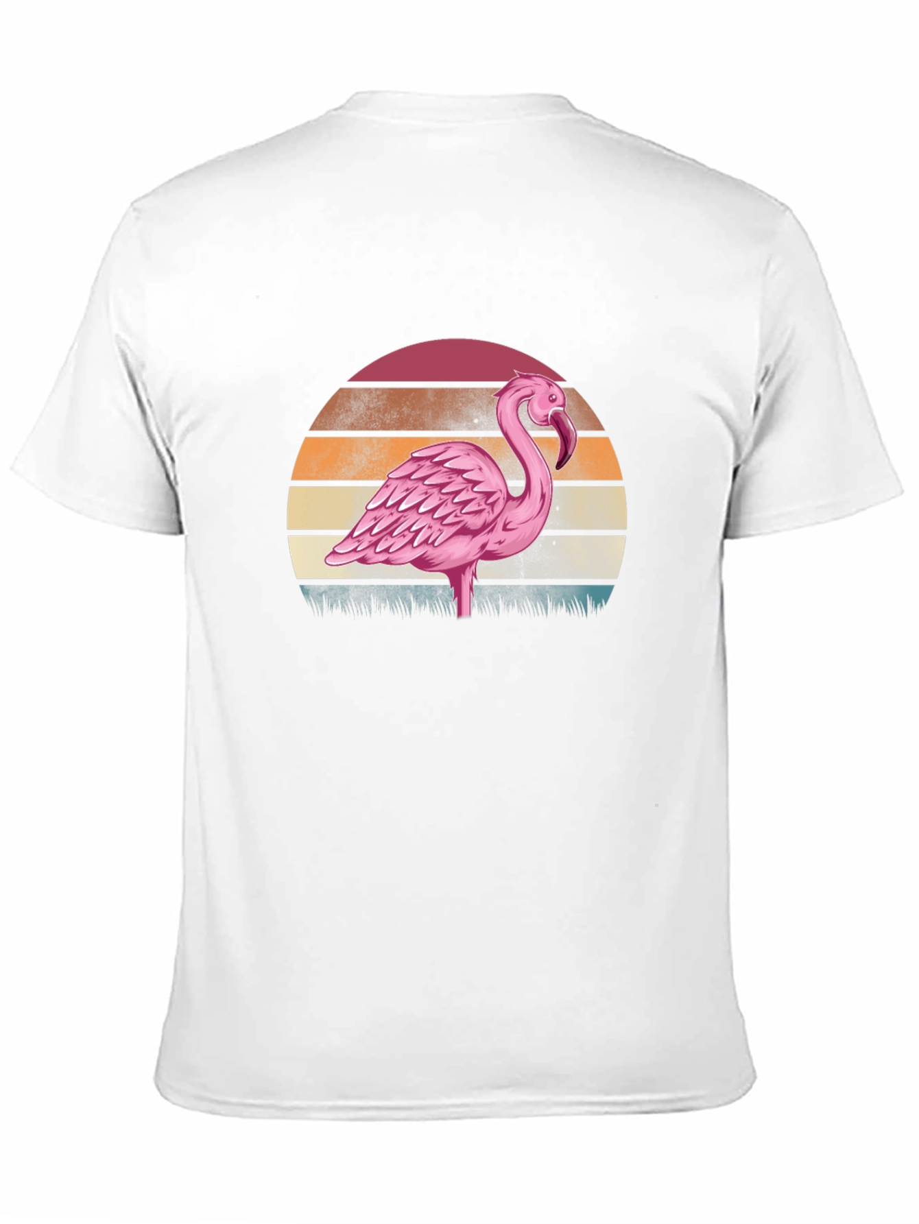Retro Flamingo Sunset T-Shirt - Black