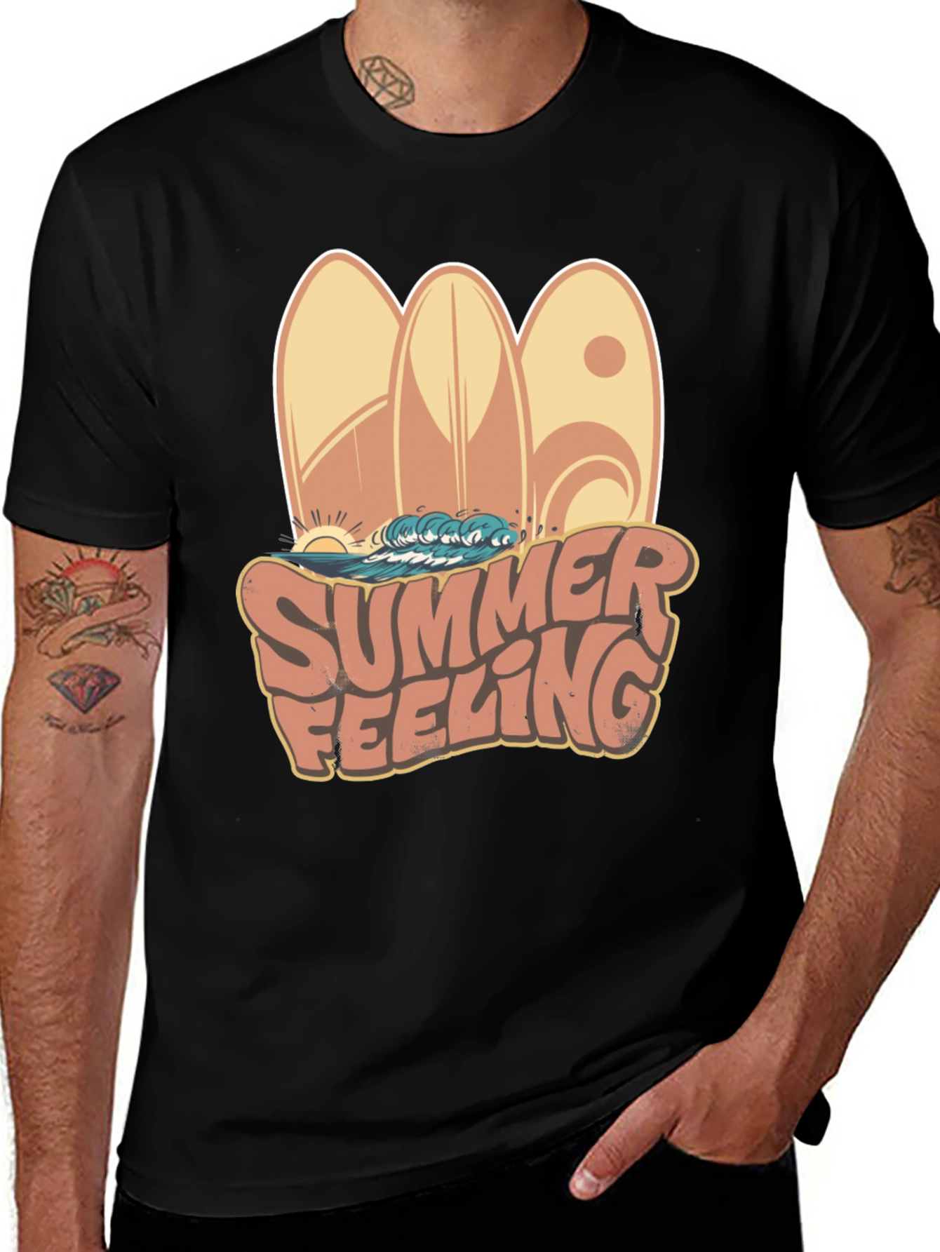 Summer Feeling Surfboard Graphic Tee
