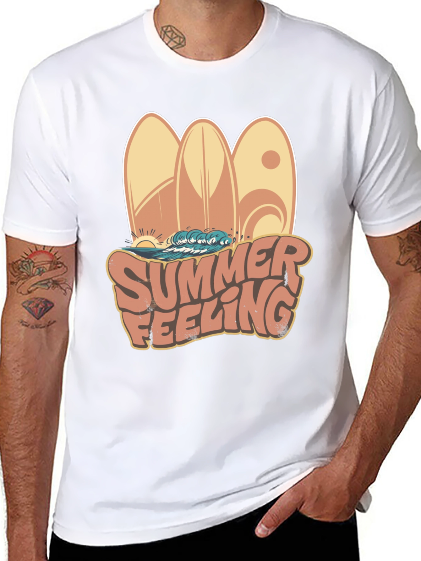 Summer Feeling Surfboard Graphic Tee
