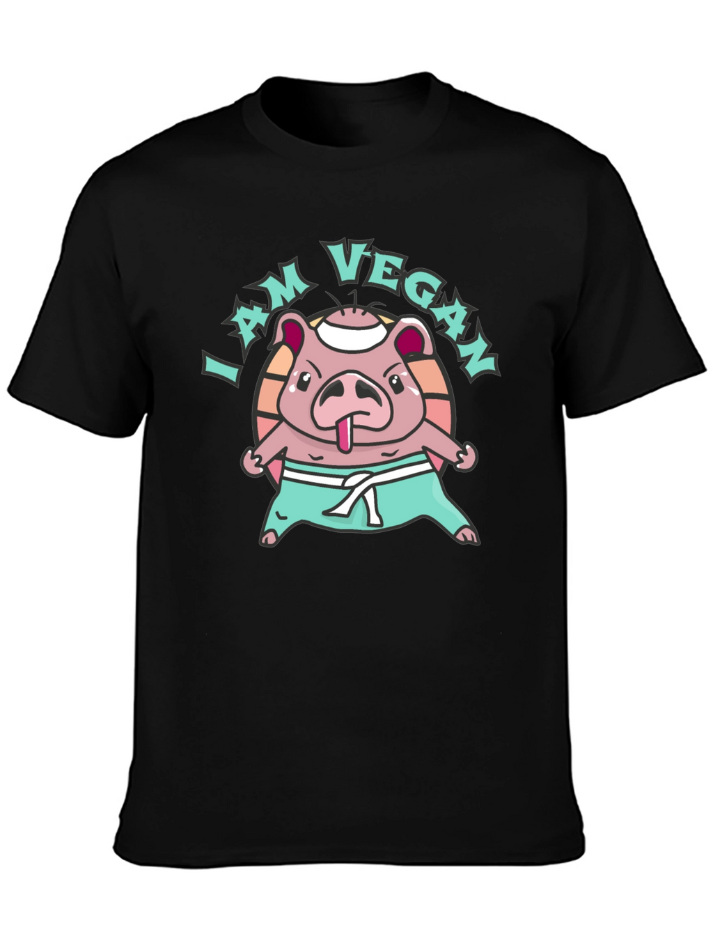 I am Vegan Pig Karate T-Shirt