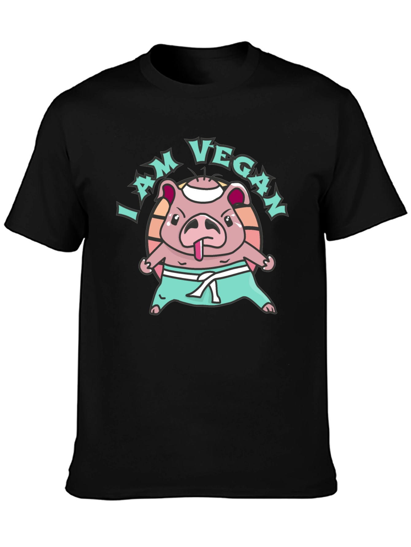 I am Vegan Pig Karate T-Shirt