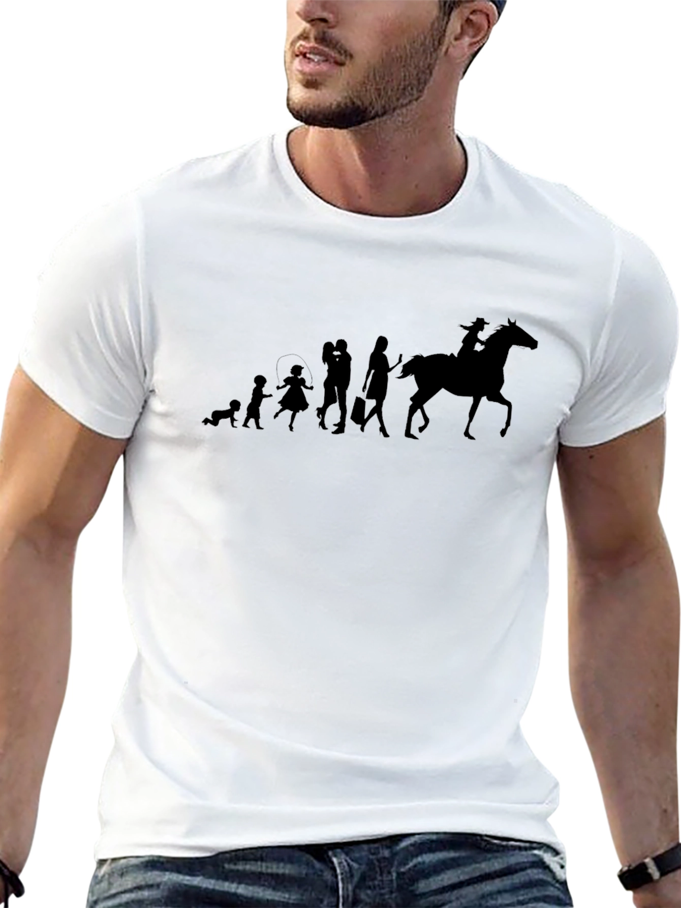 Evolution Horse Rider Black T-Shirt