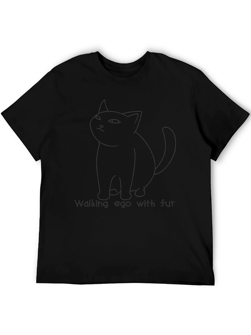 Walking Egg with Fur Black T-Shirt