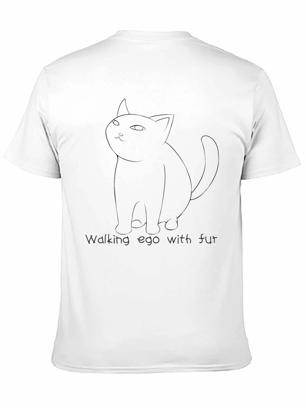 Walking Egg with Fur Black T-Shirt