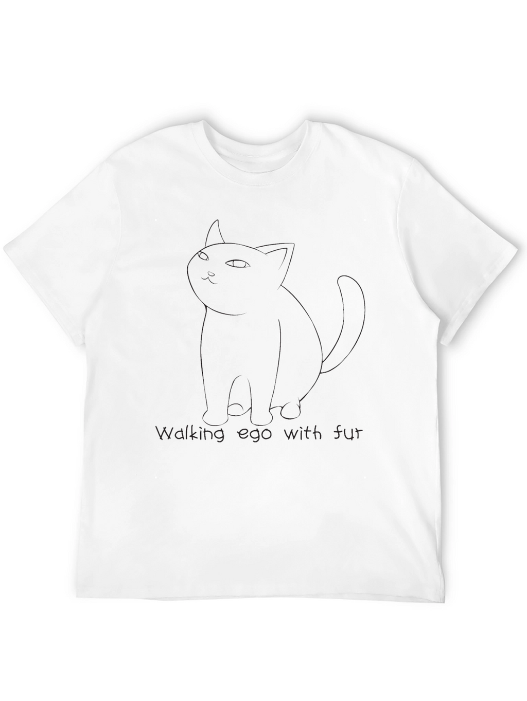 Walking Egg with Fur Black T-Shirt