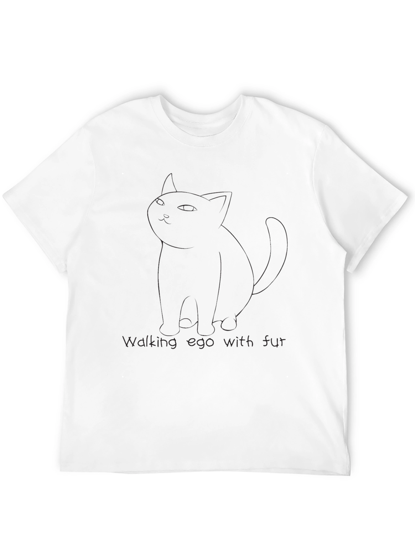 Walking Egg with Fur Black T-Shirt