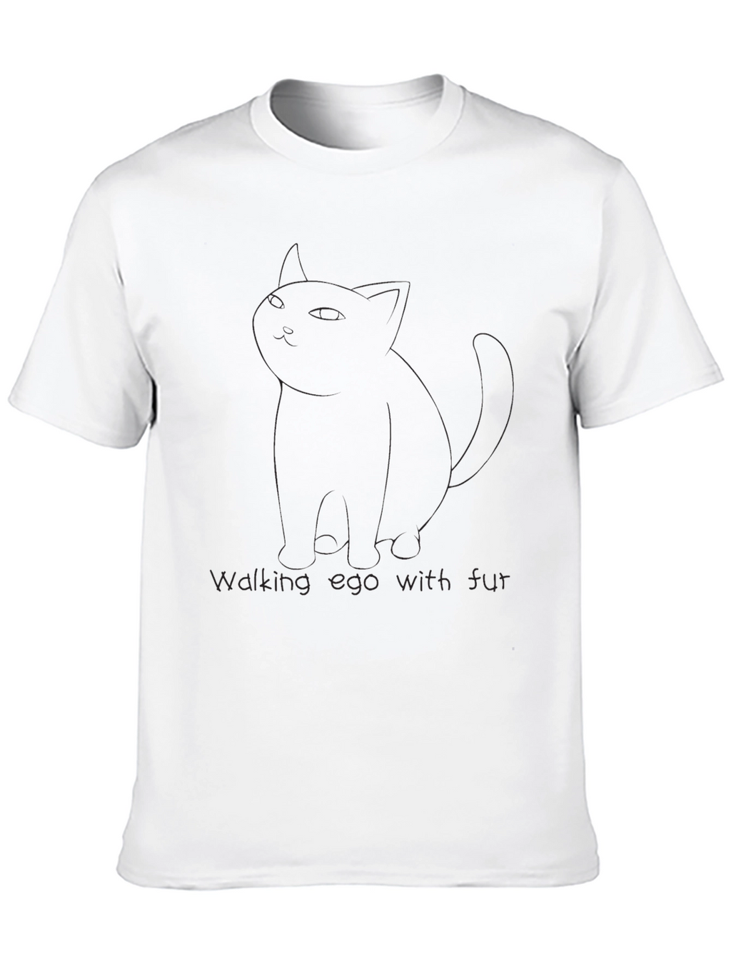 Walking Egg with Fur Black T-Shirt