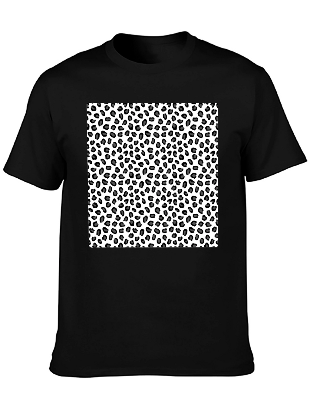 Leopard Print Tee - Black Casual T-Shirt