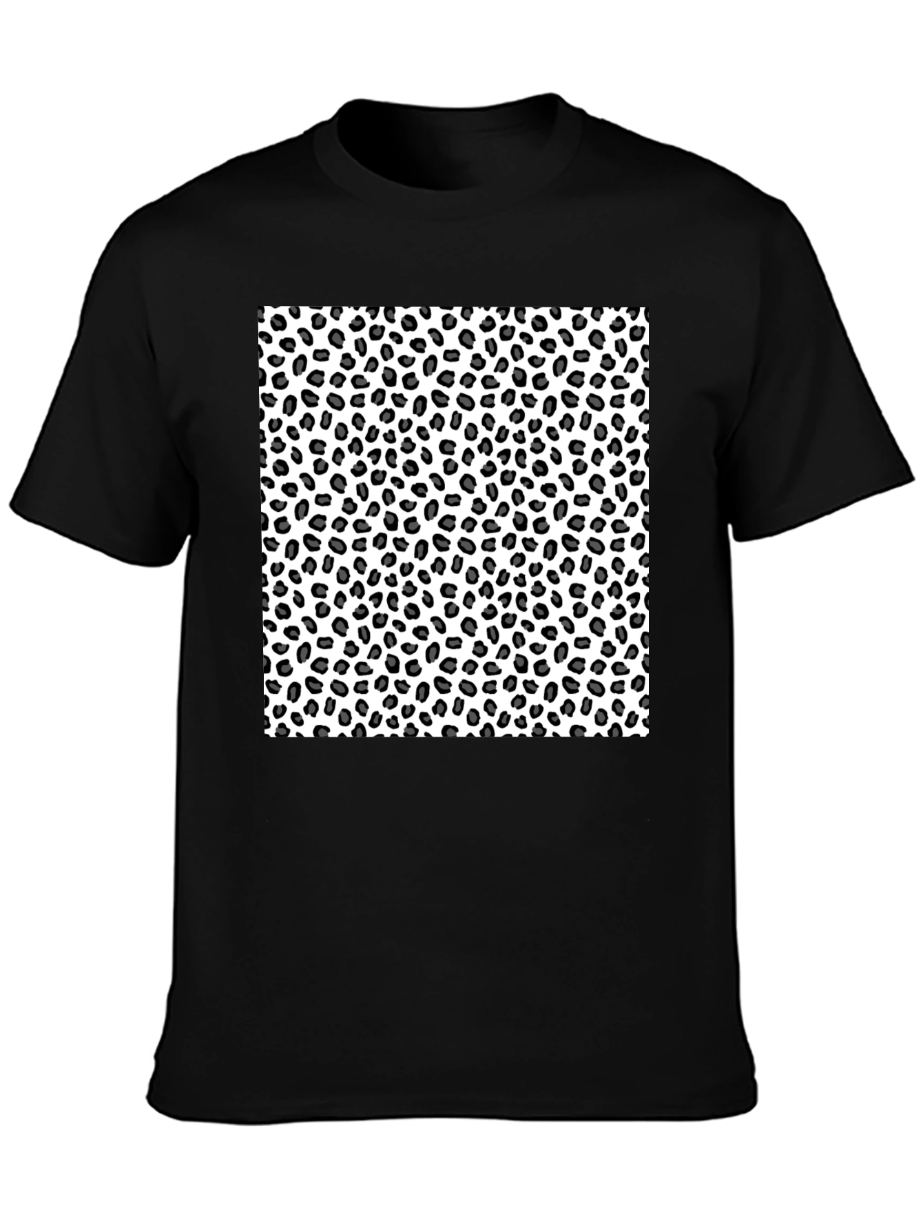 Leopard Print Tee - Black Casual T-Shirt