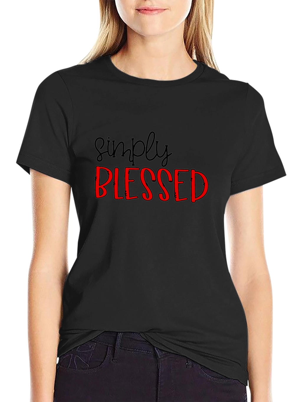 Simply Blessed Graphic Tee - Black