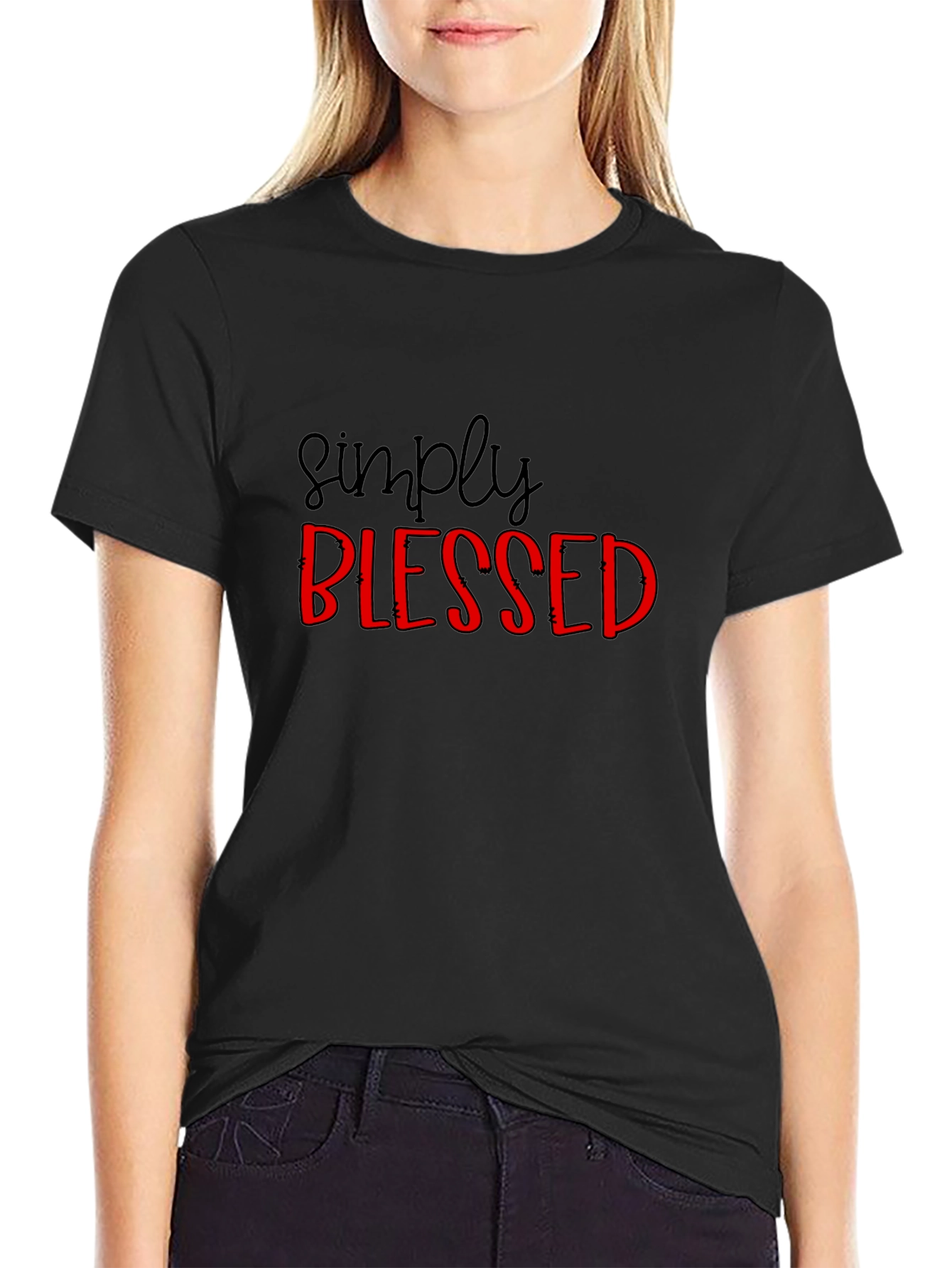 Simply Blessed Graphic Tee - Black