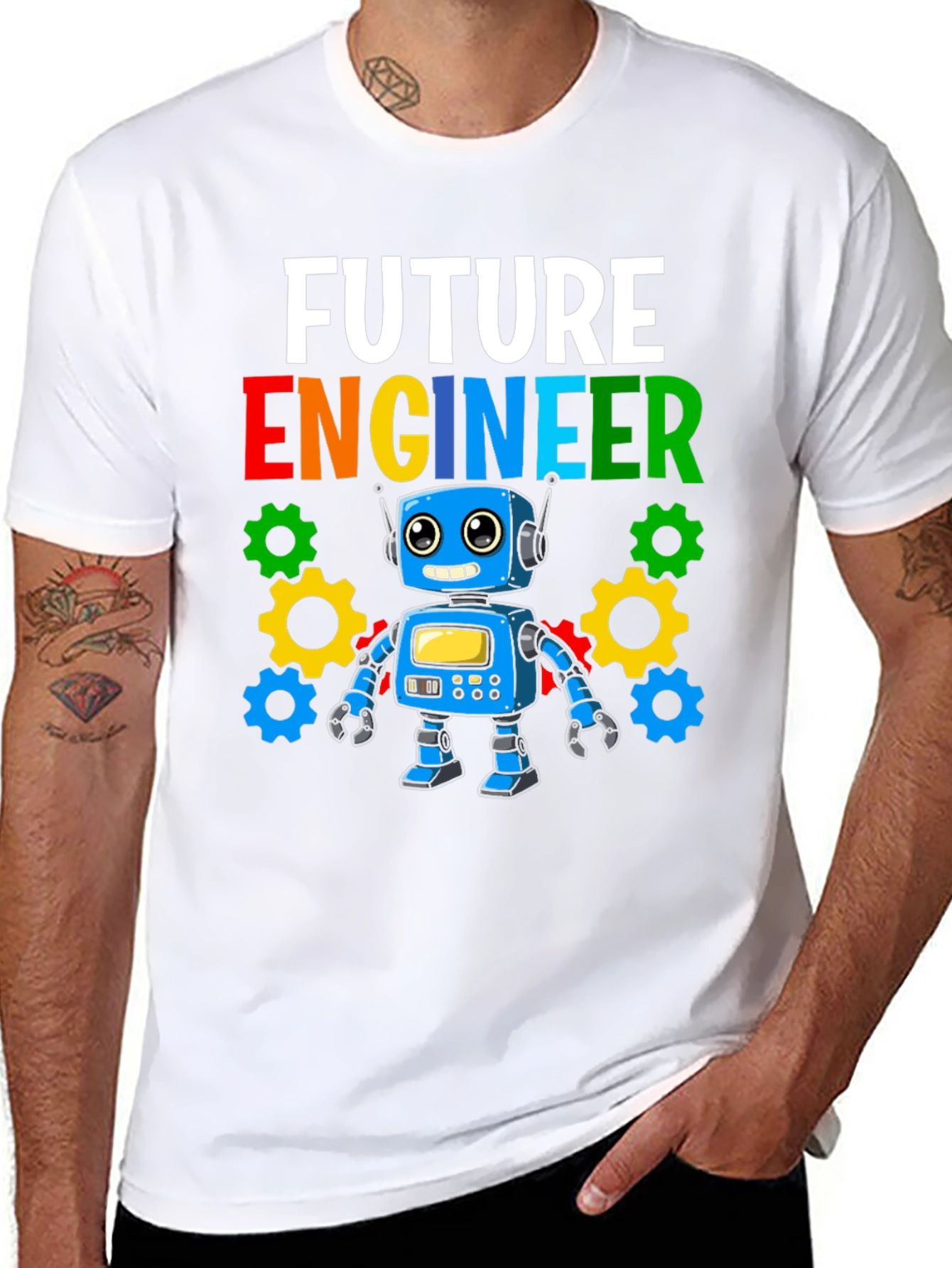 Future Engineer Kids T-Shirt Robot Graphic Tee