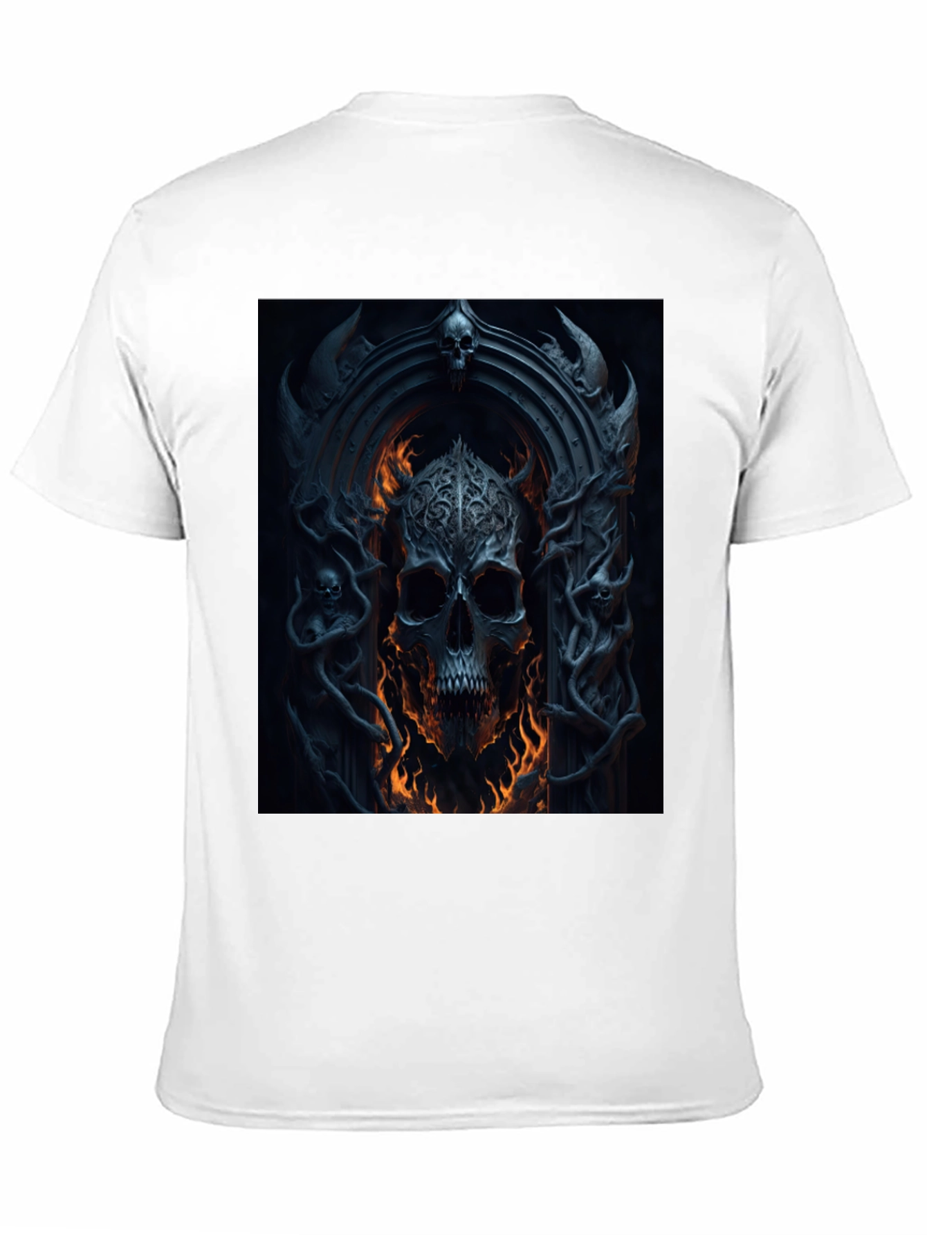 Skull Portal Graphic Black Tee - Gothic Design
