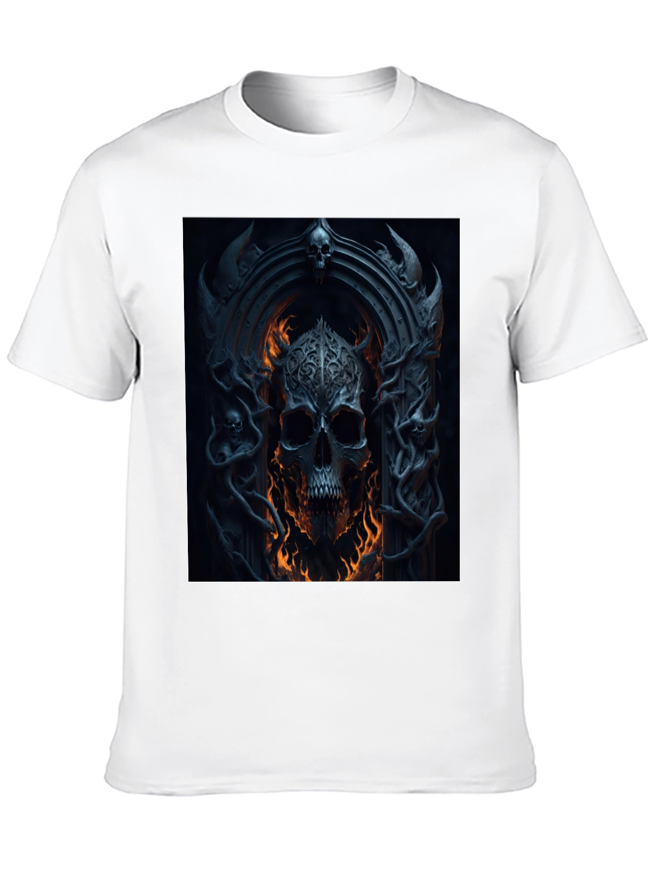 Skull Portal Graphic Black Tee - Gothic Design
