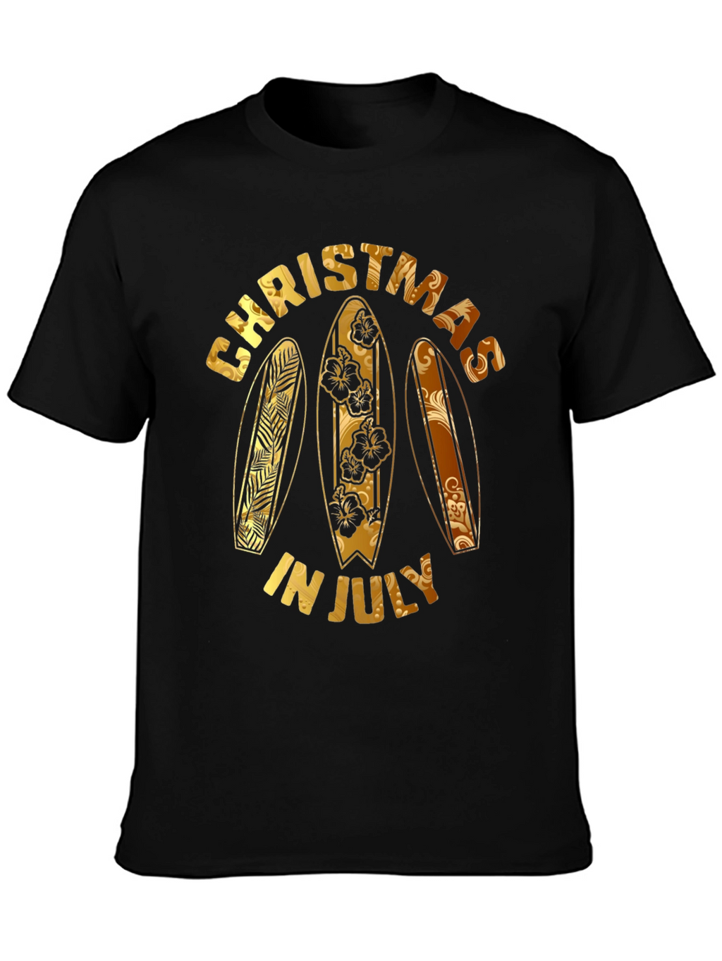 Christmas in July Surfboard Graphic Tee