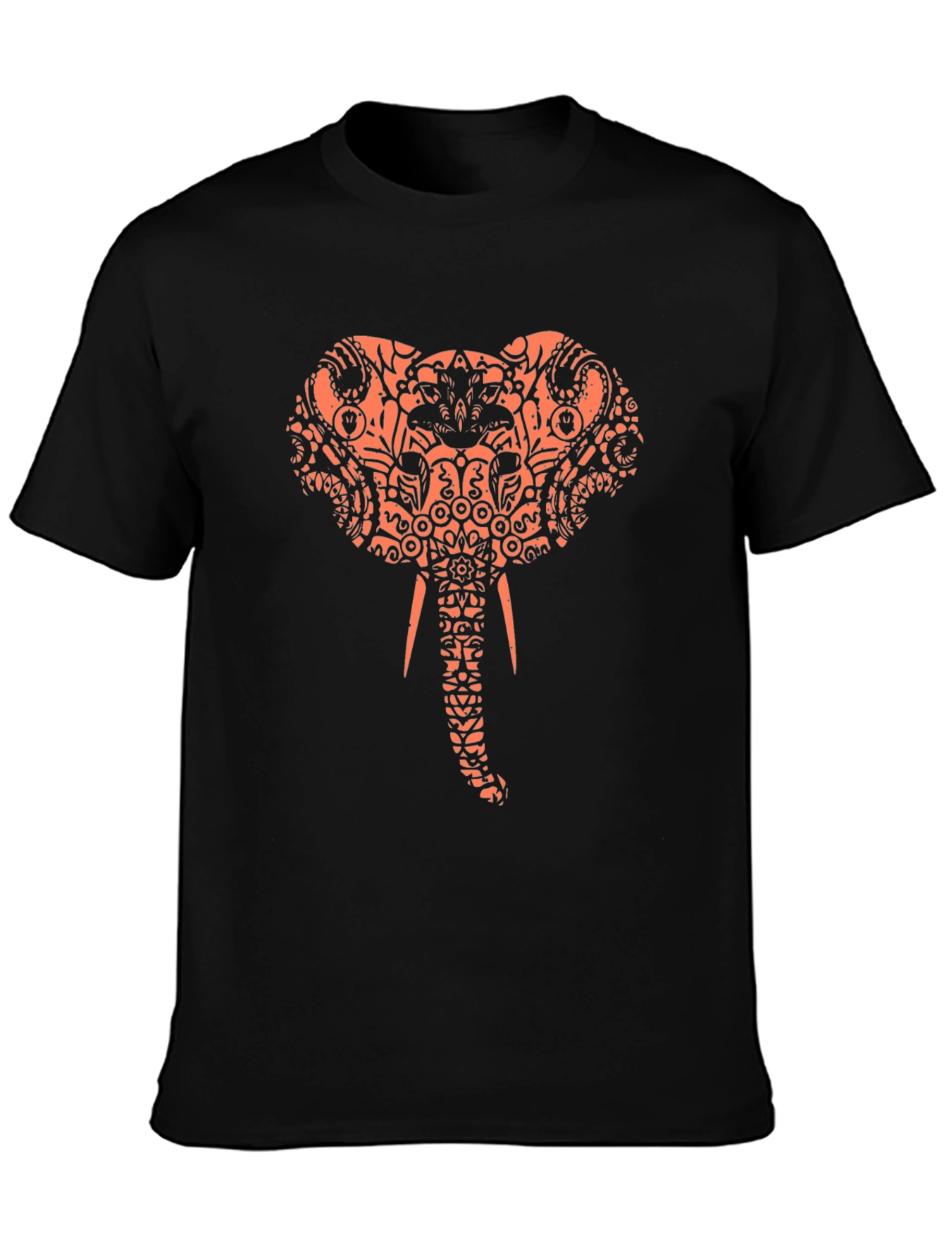 Elephant Print Black T-Shirt