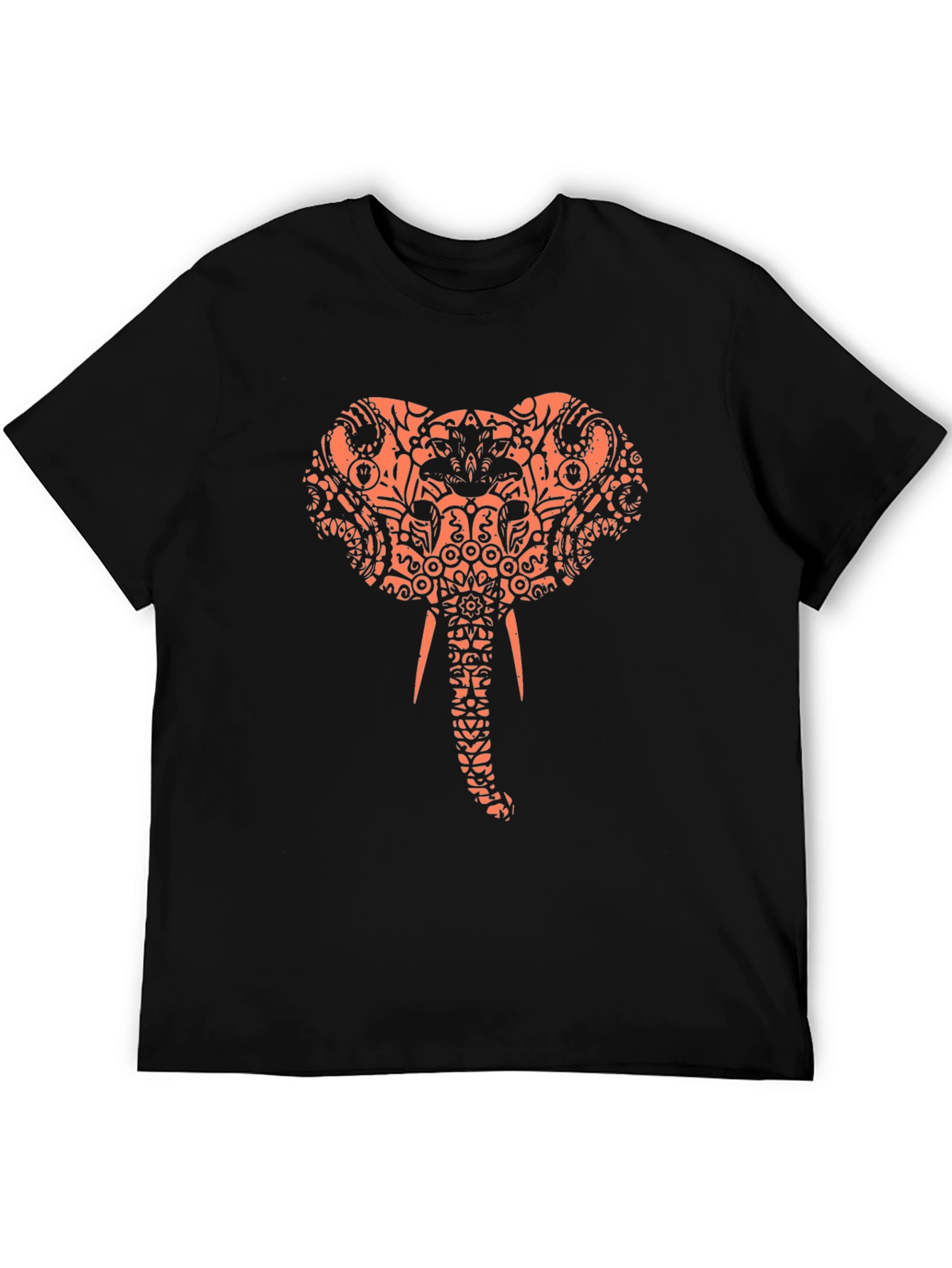 Elephant Print Black T-Shirt