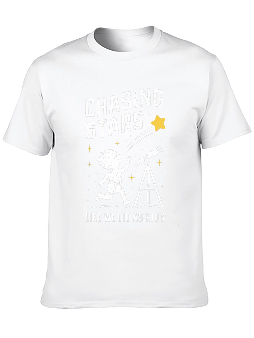 Chasing Stars Graphic Tee - Black Cotton T-Shirt
