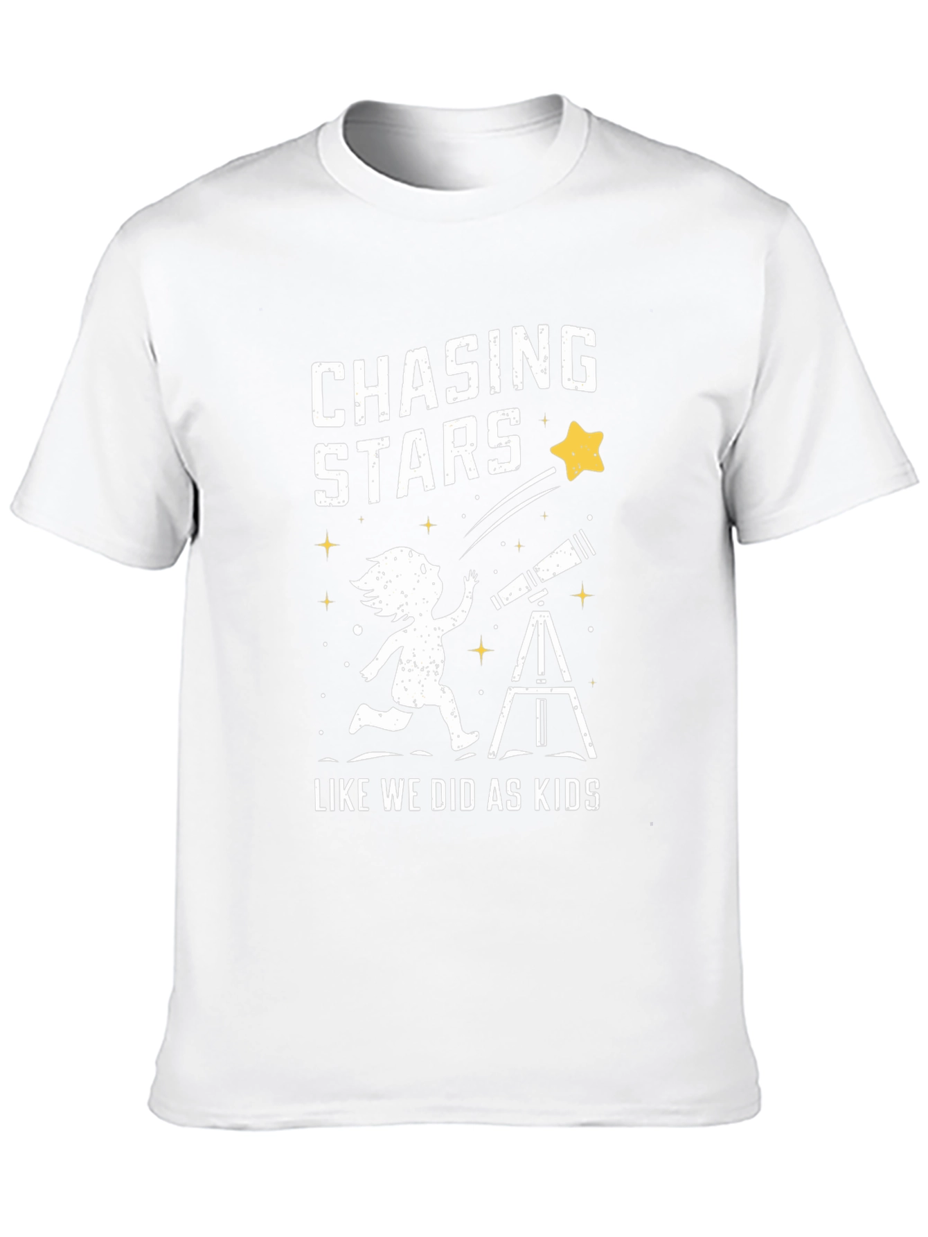 Chasing Stars Graphic Tee - Black Cotton T-Shirt