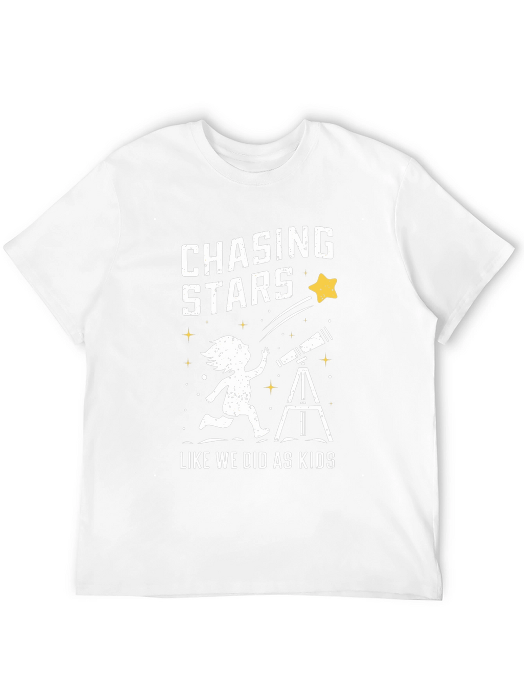 Chasing Stars Graphic Tee - Black Cotton T-Shirt