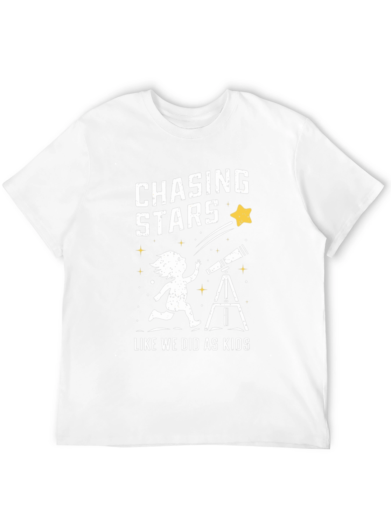 Chasing Stars Graphic Tee - Black Cotton T-Shirt