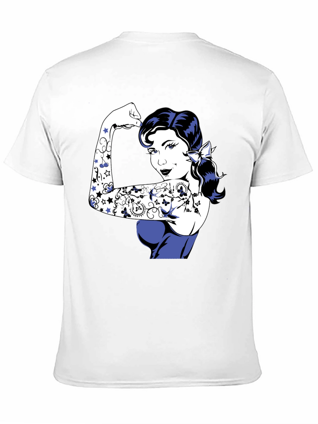 Retro Rosie the Riveter Graphic Tee - Black