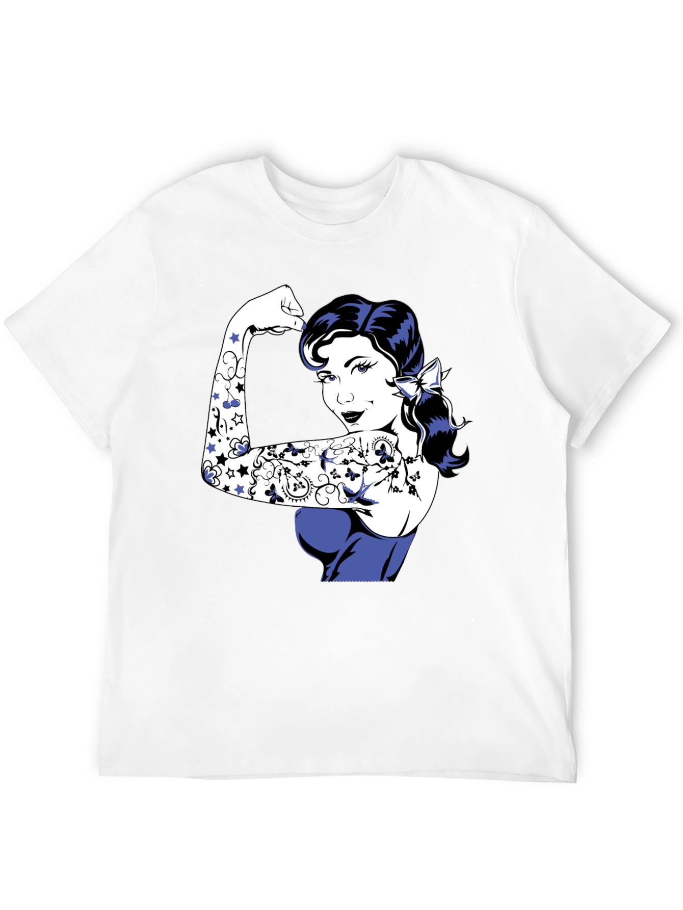 Retro Rosie the Riveter Graphic Tee - Black