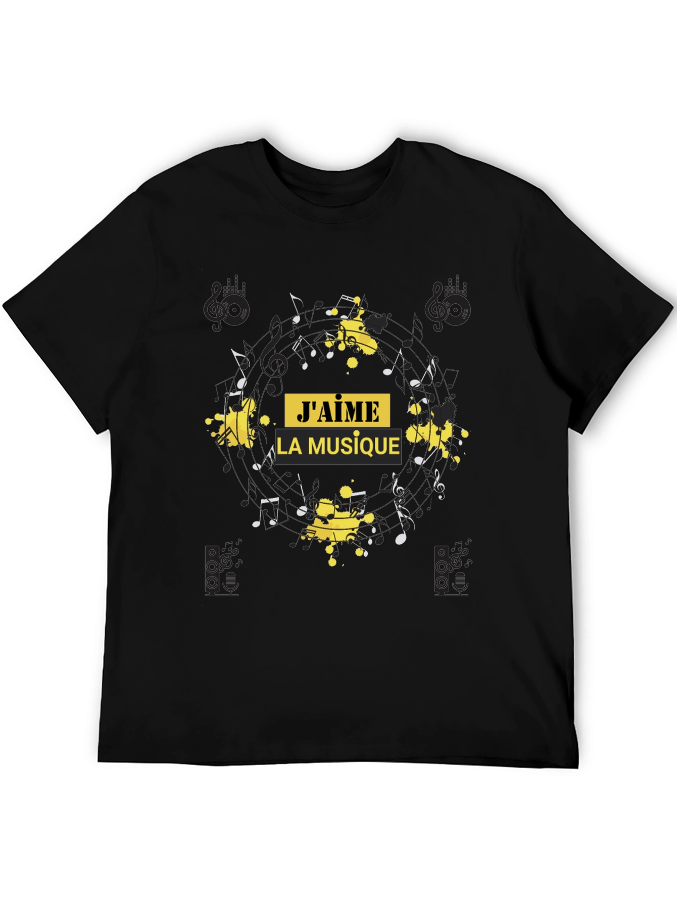 Jaime la musique T-Shirt Music Notes Tee